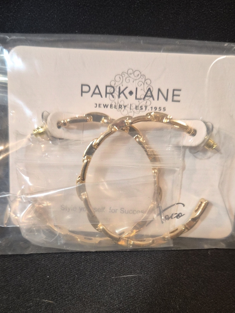 Park Lane Gold Chain-Textured Hoop Earrings